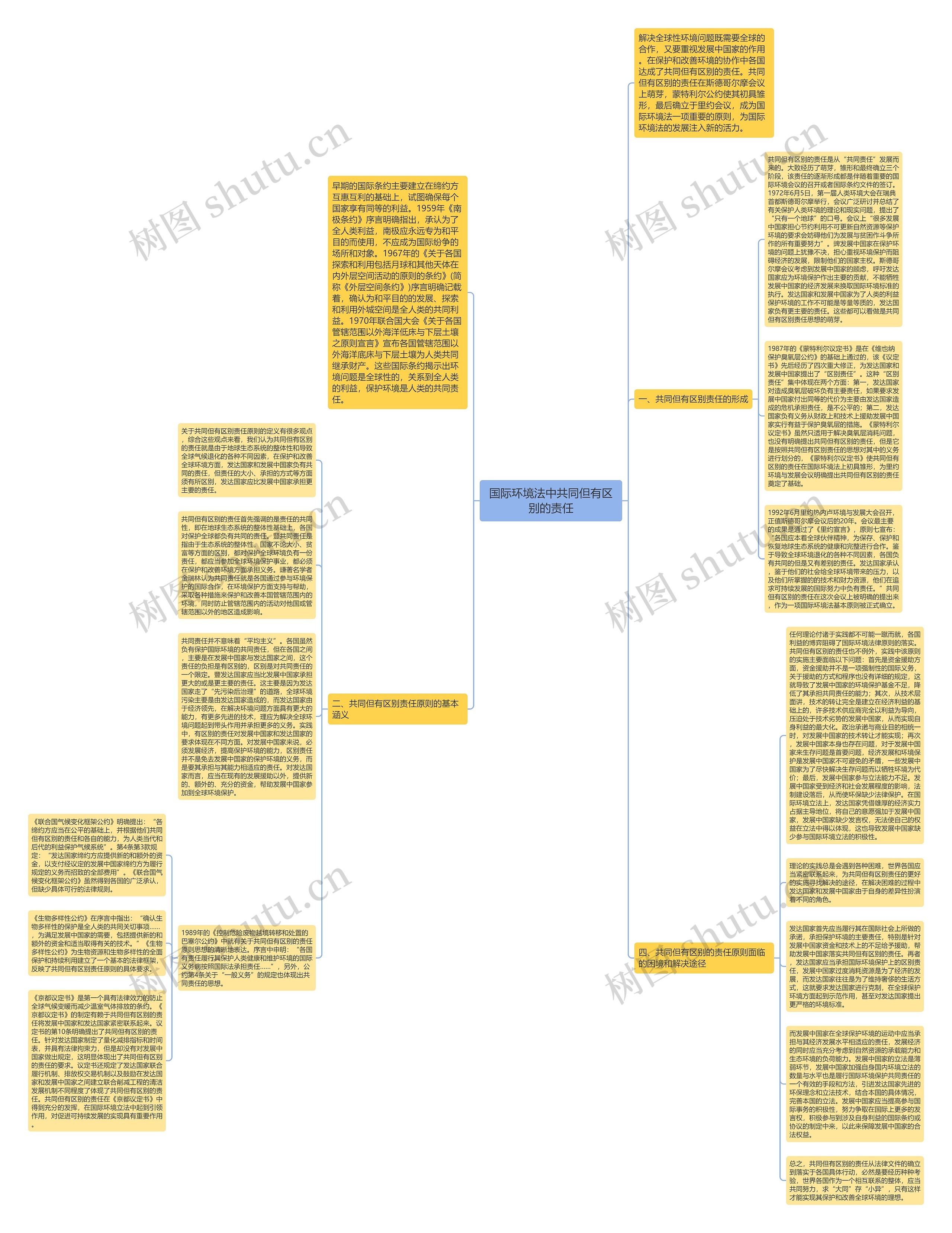 国际环境法中共同但有区别的责任思维导图