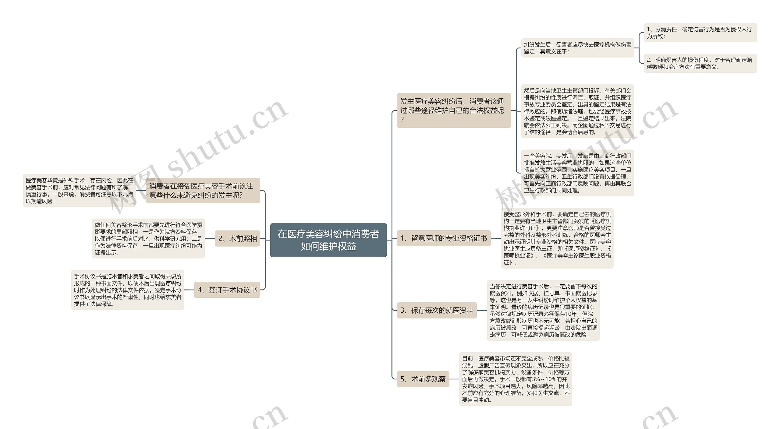 在医疗美容纠纷中消费者如何维护权益思维导图