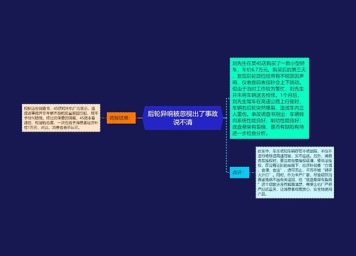 后轮异响被忽视出了事故说不清