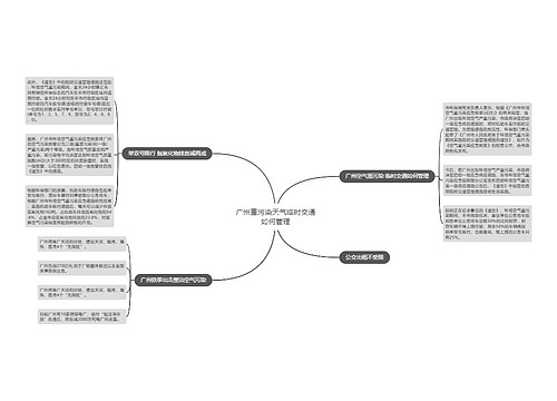 广州重污染天气临时交通如何管理