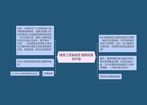 绩效工资虽自定 随意扣发也不该