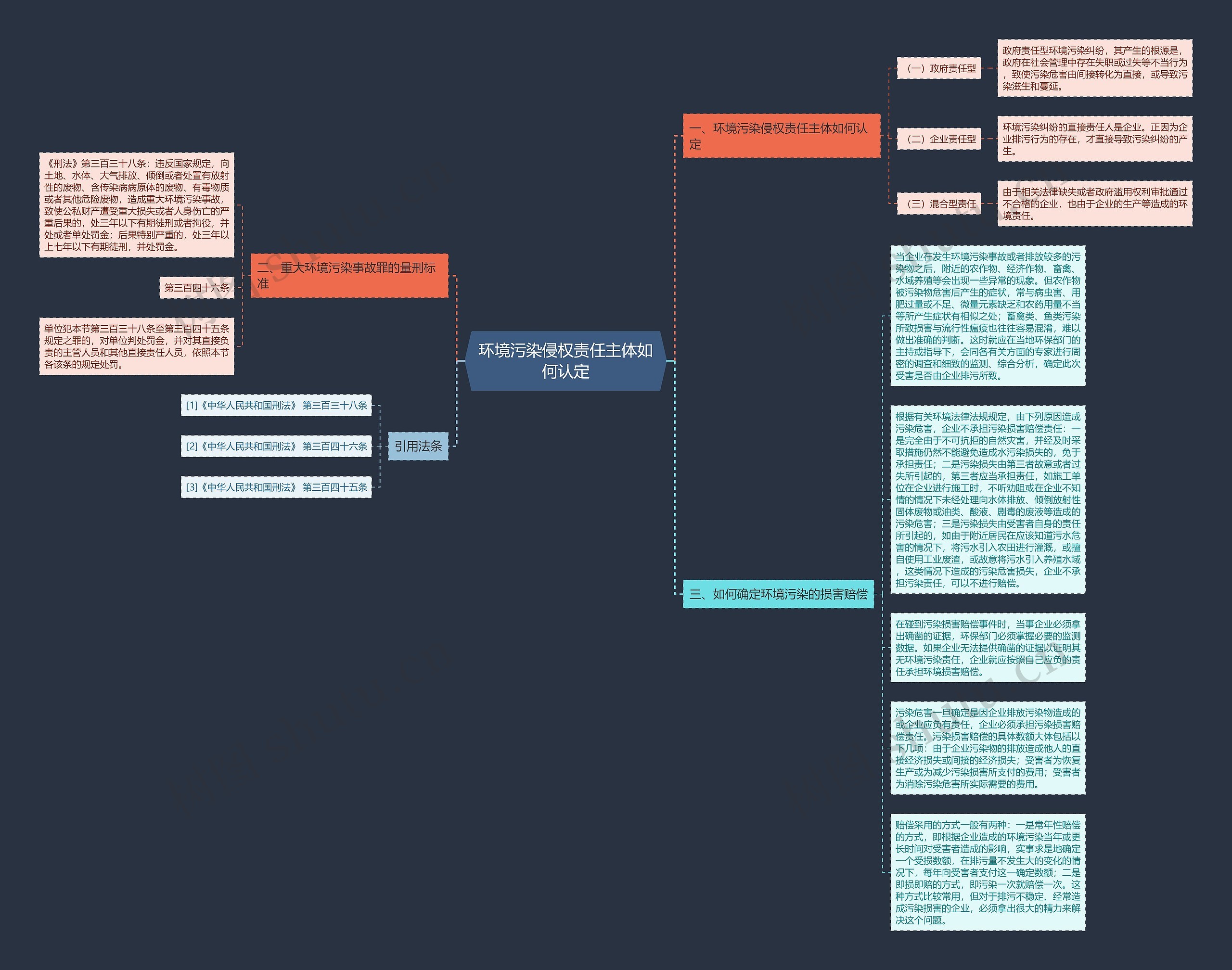 环境污染侵权责任主体如何认定思维导图