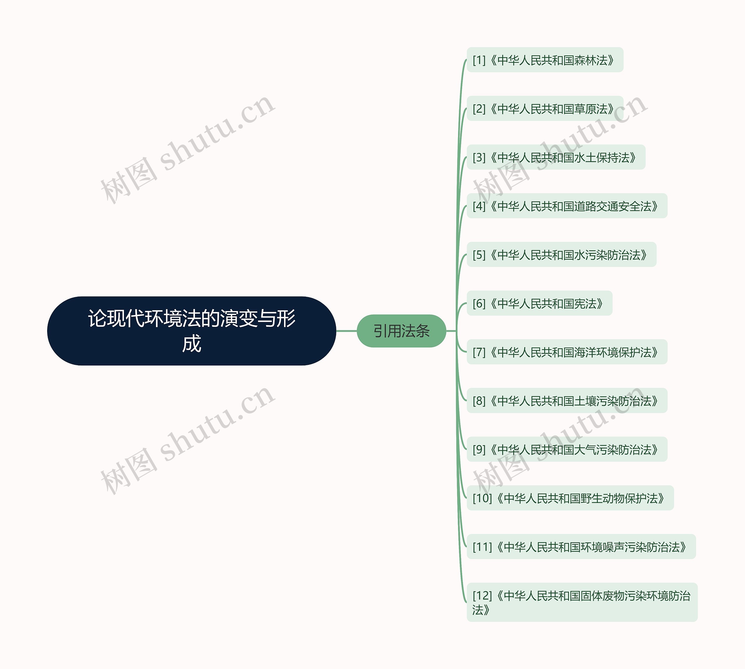 论现代环境法的演变与形成思维导图