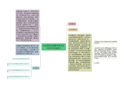 主动辞职还能要求单位支付经济补偿金吗?