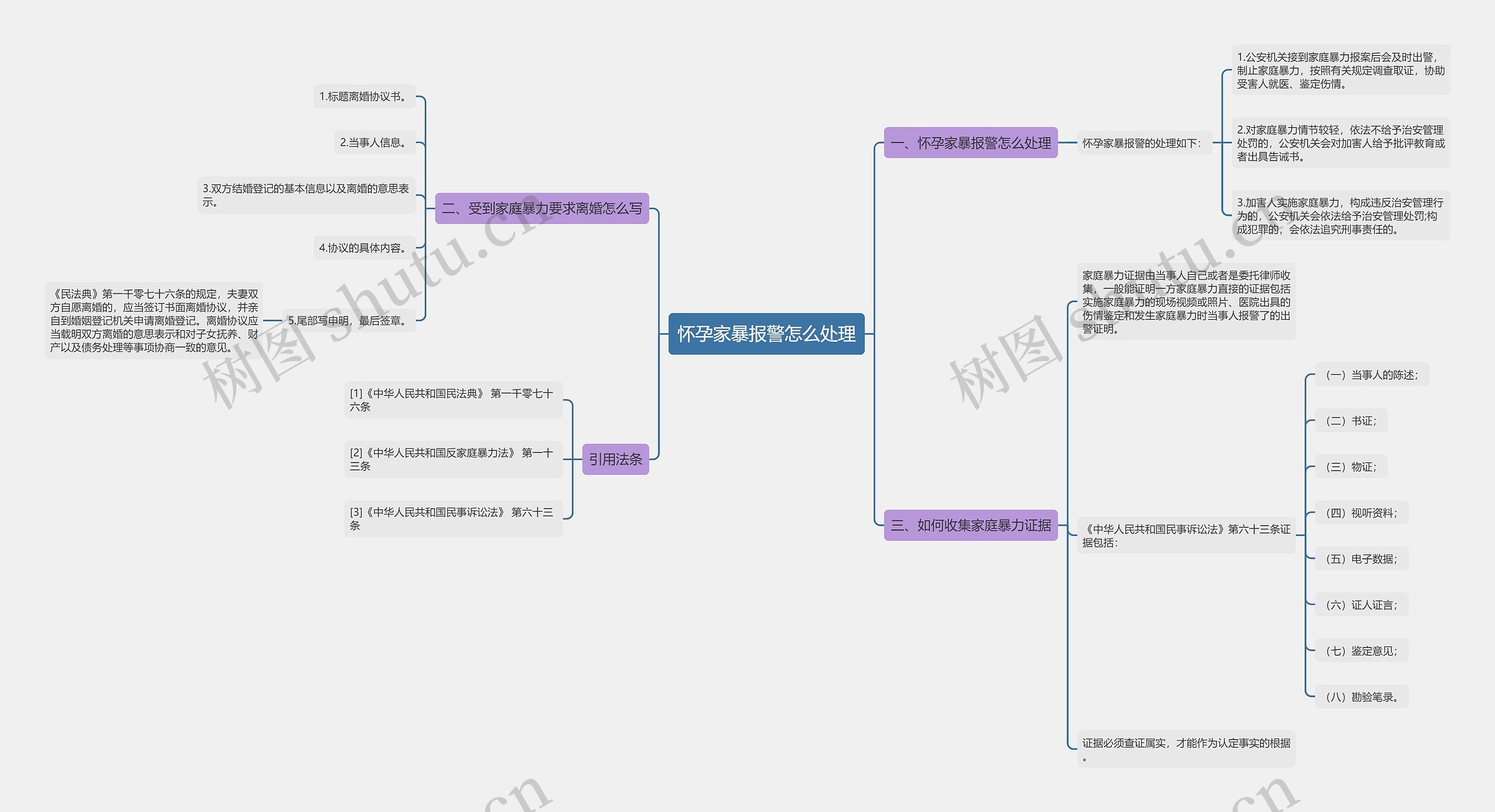怀孕家暴报警怎么处理思维导图