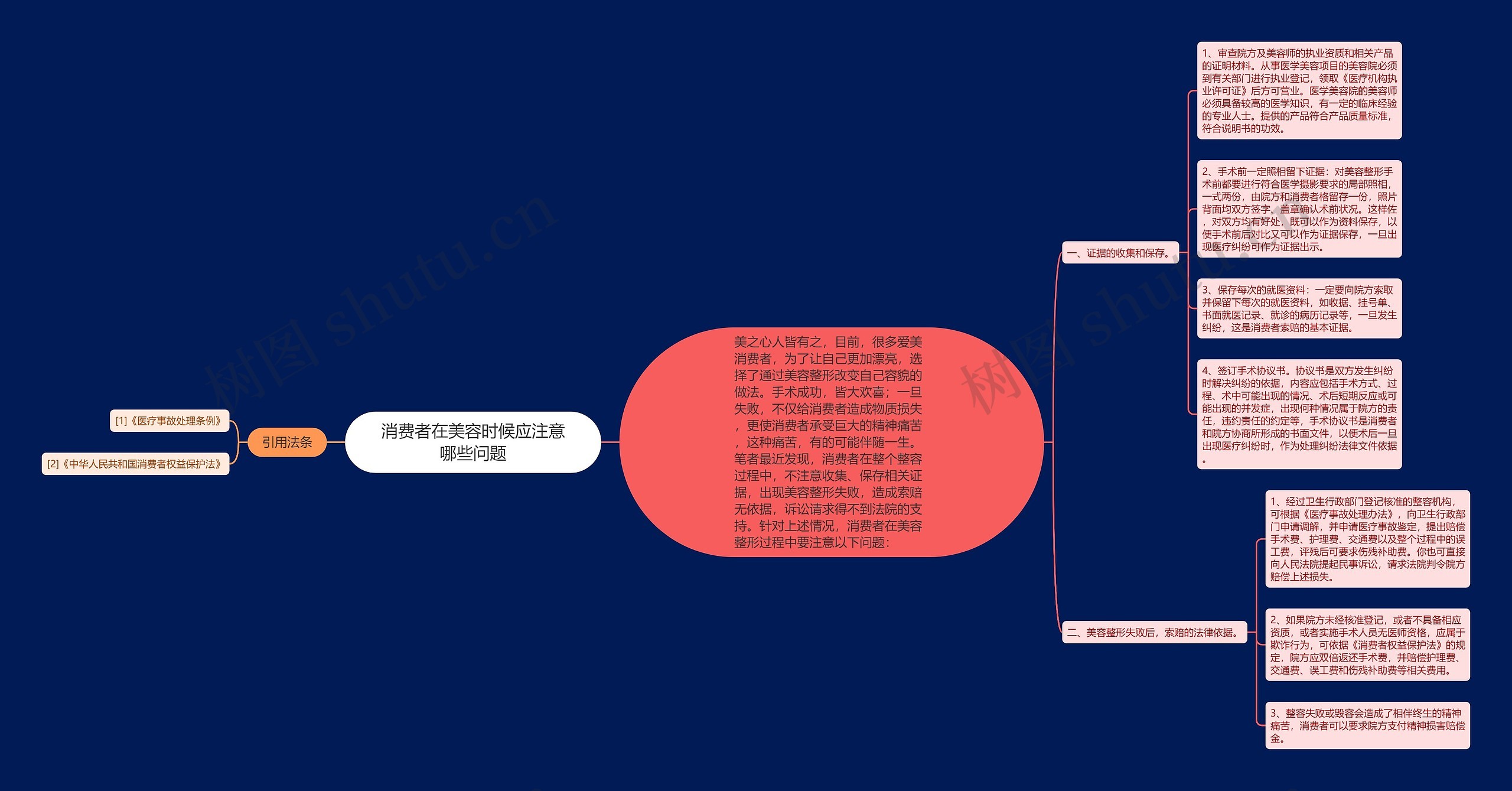 消费者在美容时候应注意哪些问题思维导图