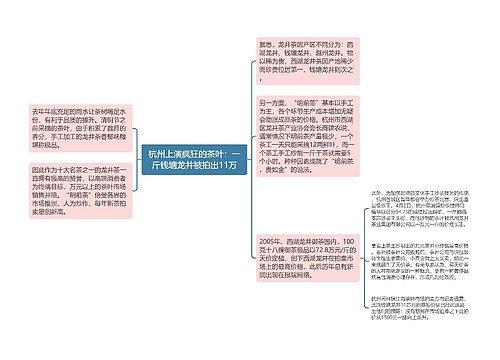 杭州上演疯狂的茶叶：一斤钱塘龙井被拍出11万