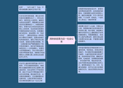 清除家庭暴力这一社会公害