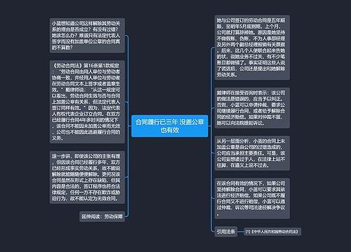 合同履行已三年 没盖公章也有效