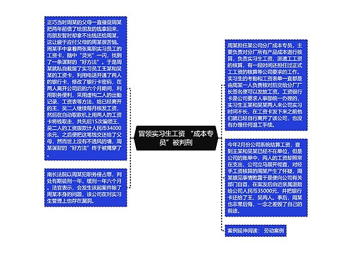 冒领实习生工资 “成本专员”被判刑