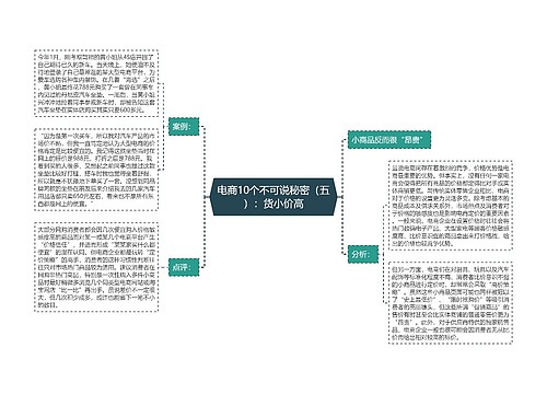 电商10个不可说秘密（五）：货小价高