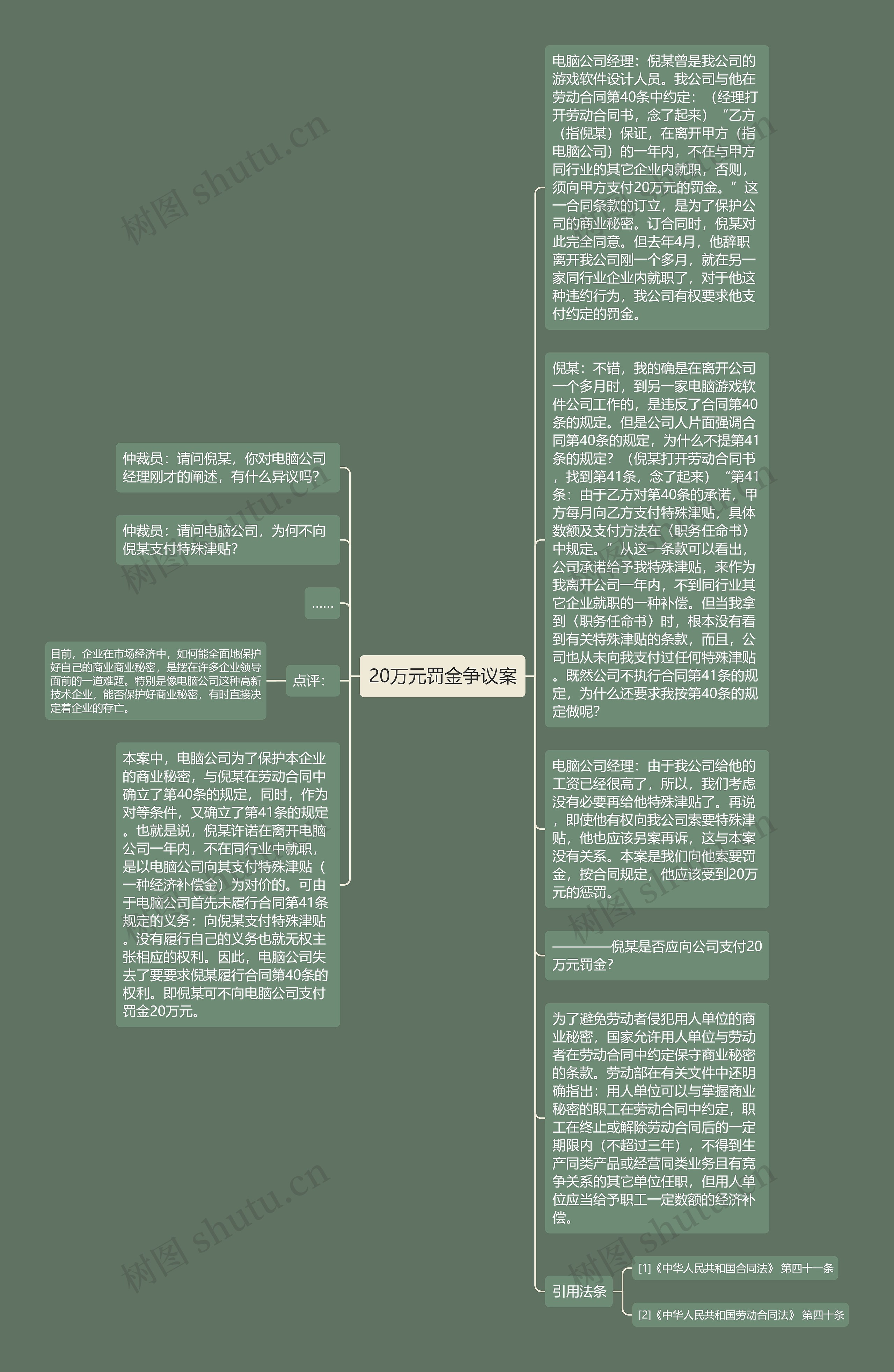 20万元罚金争议案思维导图