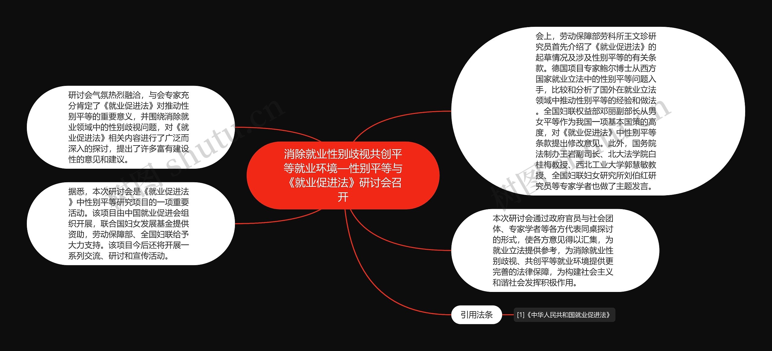 消除就业性别歧视共创平等就业环境—性别平等与《就业促进法》研讨会召开思维导图