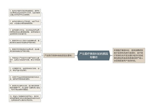 产生医疗美容纠纷的原因有哪些