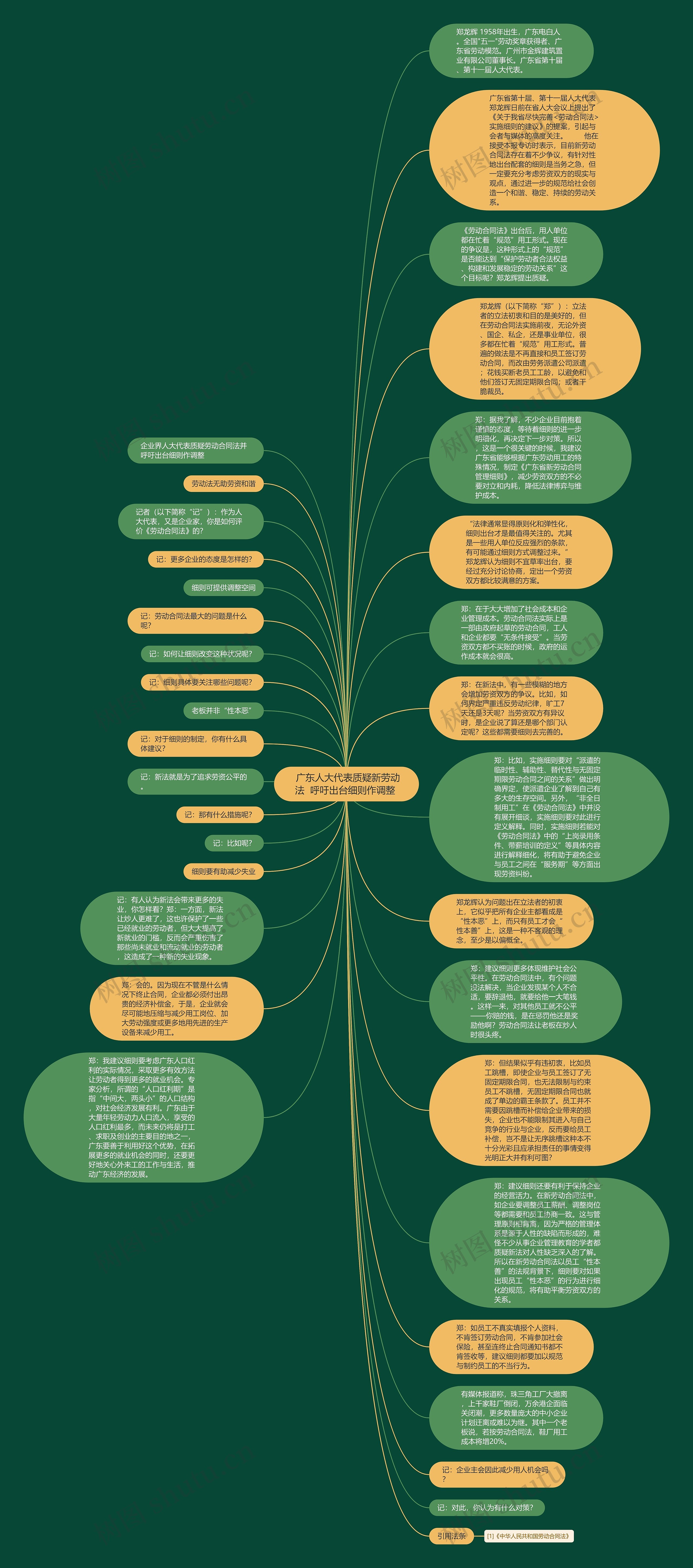  广东人大代表质疑新劳动法  呼吁出台细则作调整 思维导图