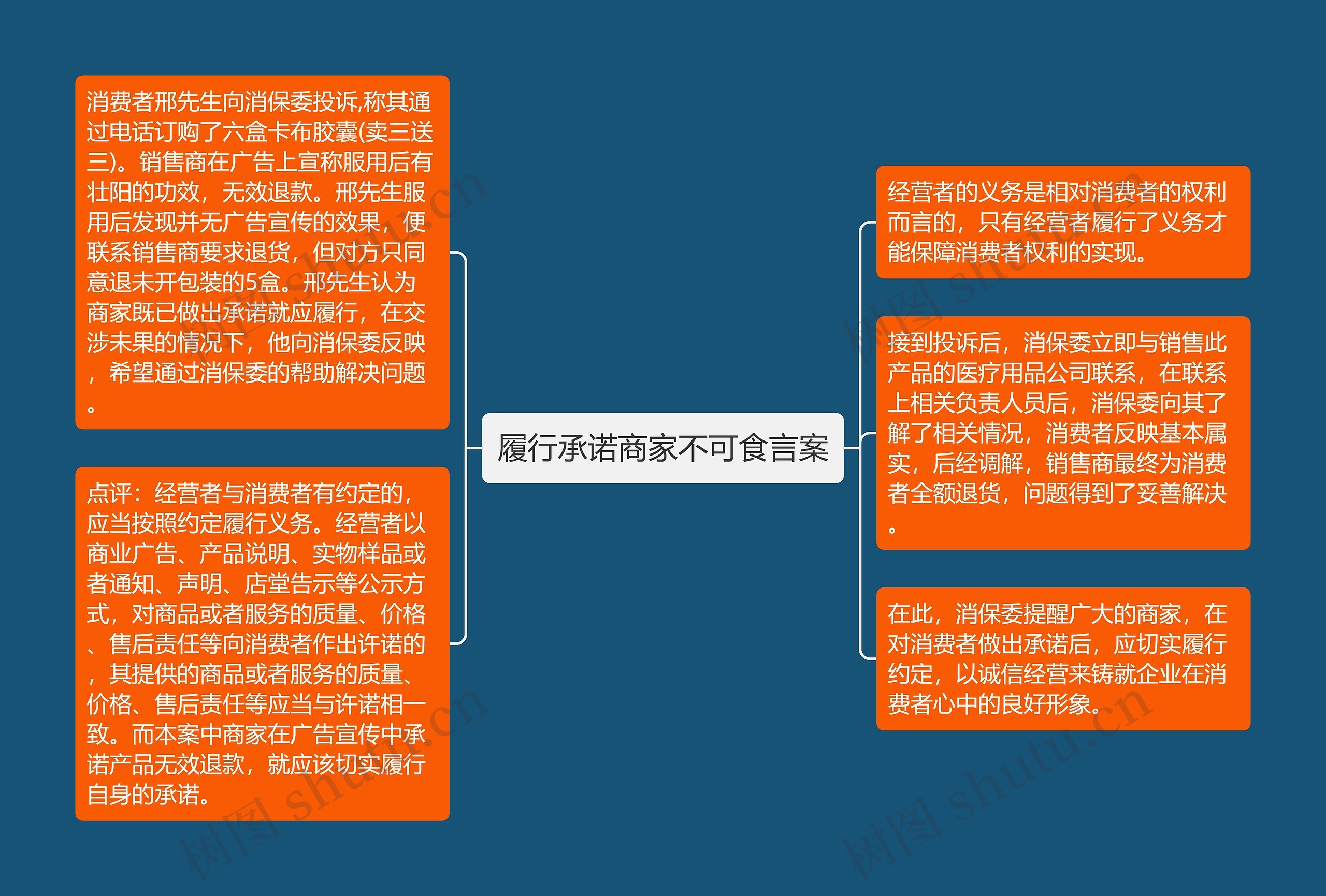 履行承诺商家不可食言案思维导图