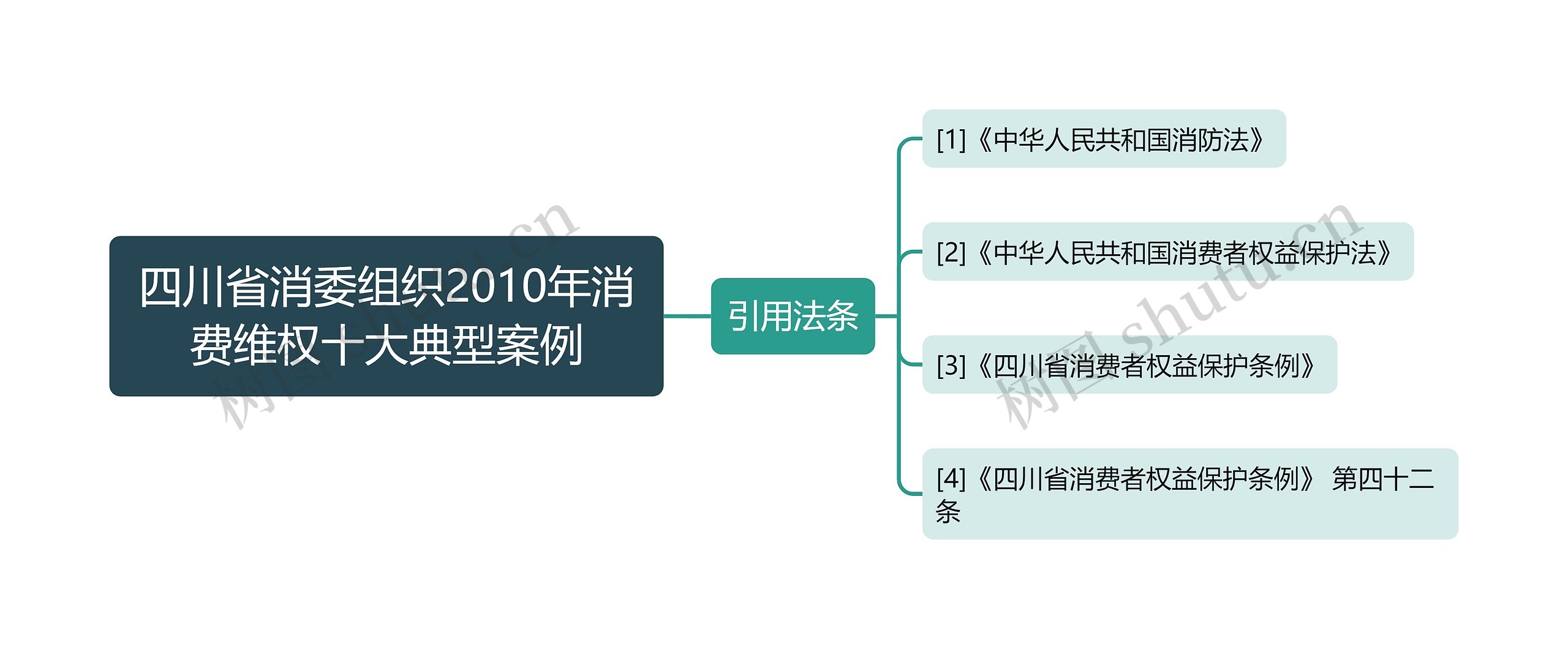 四川省消委组织2010年消费维权十大典型案例思维导图