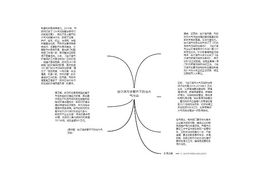 哈尔滨市多管齐下防治大气污染