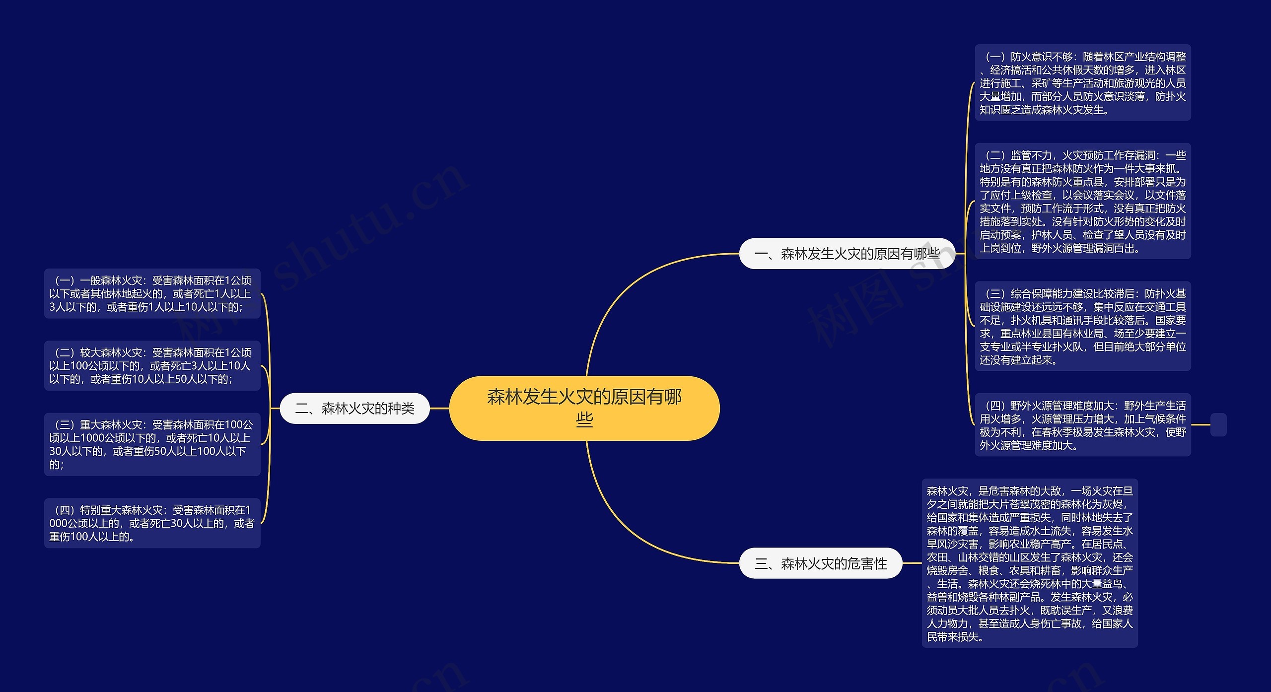 森林发生火灾的原因有哪些思维导图