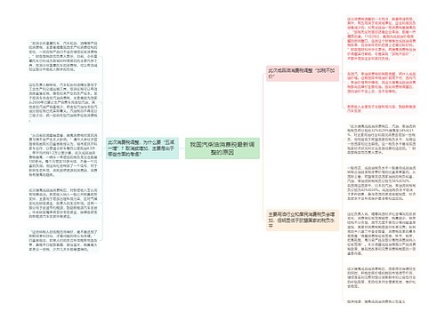 我国汽柴油消费税最新调整的原因