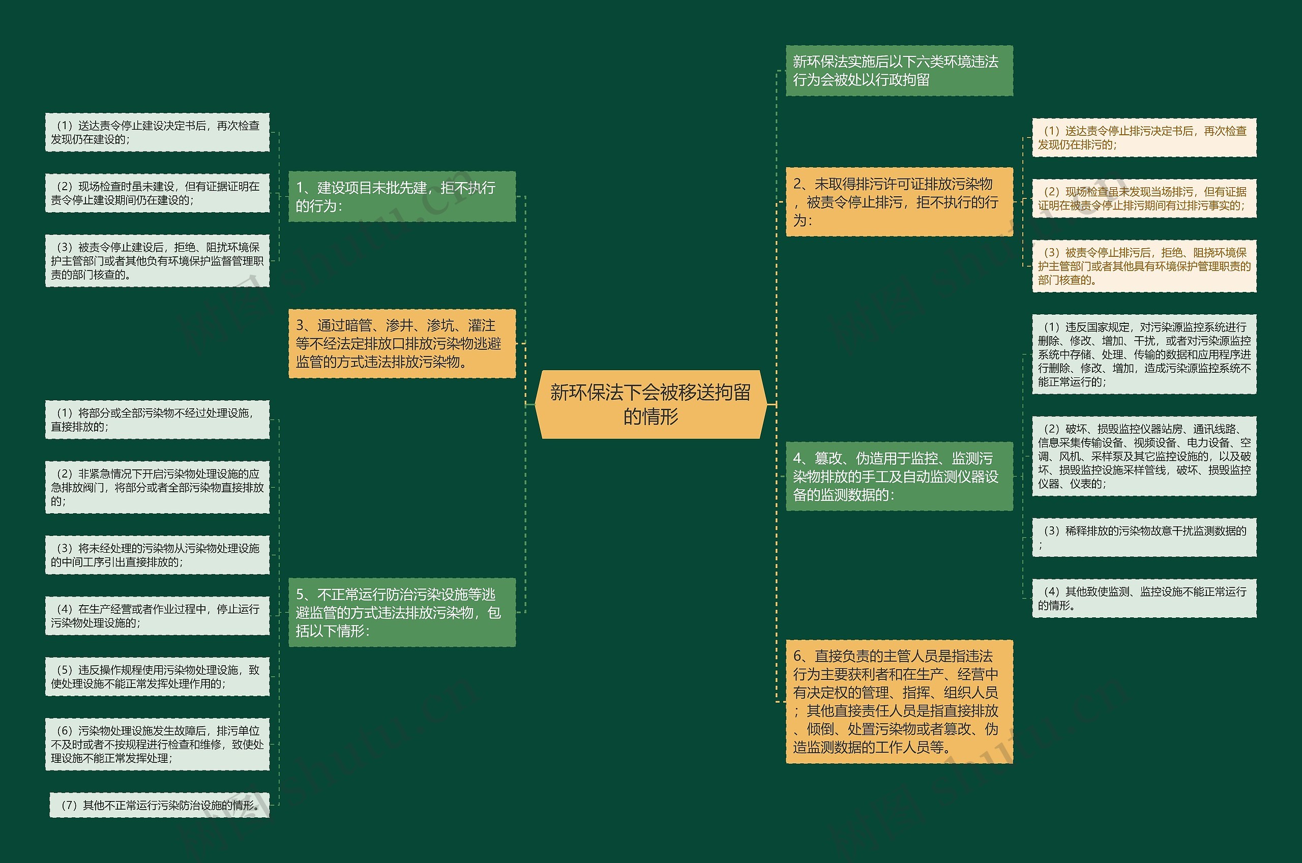 新环保法下会被移送拘留的情形思维导图