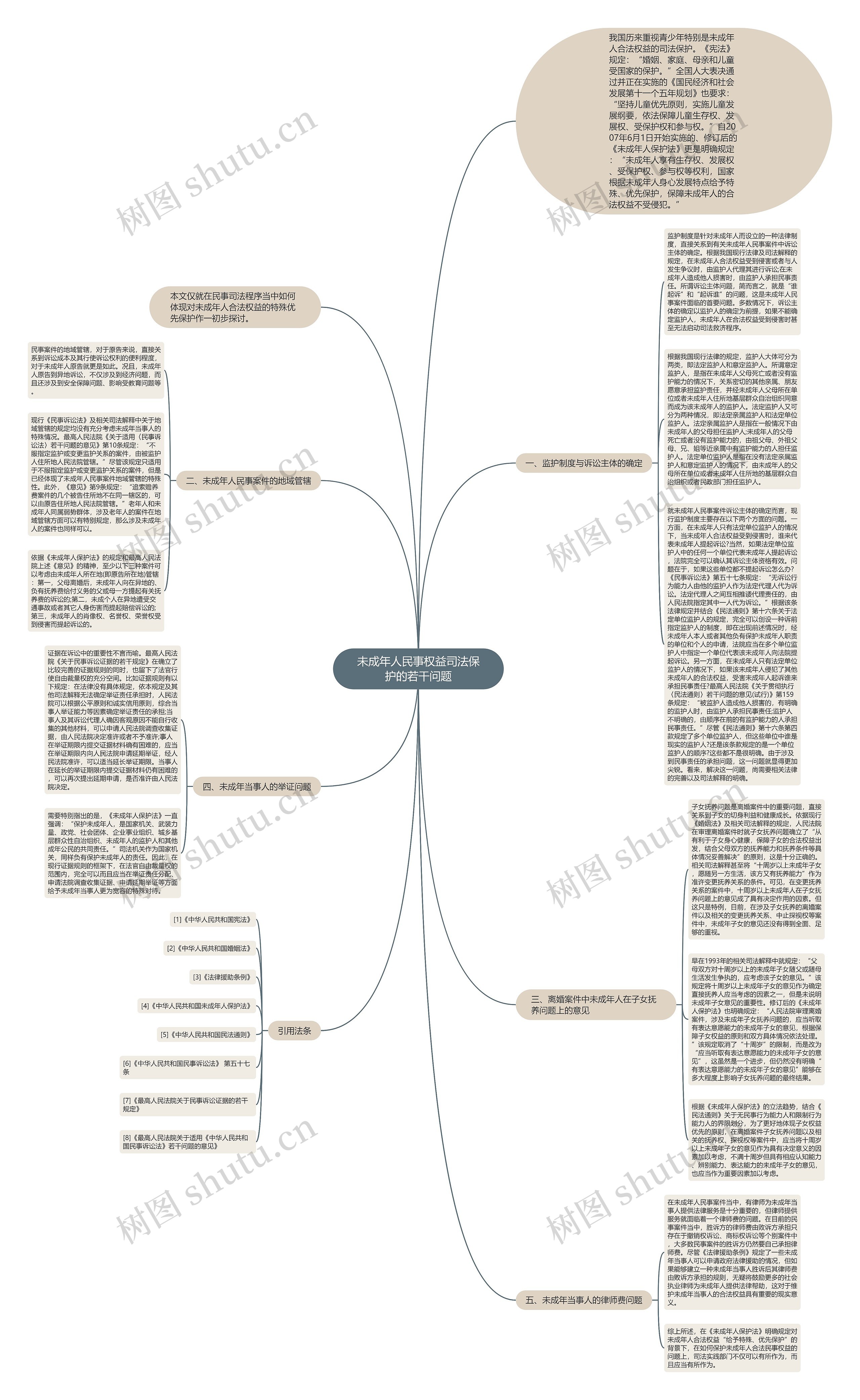 未成年人民事权益司法保护的若干问题思维导图