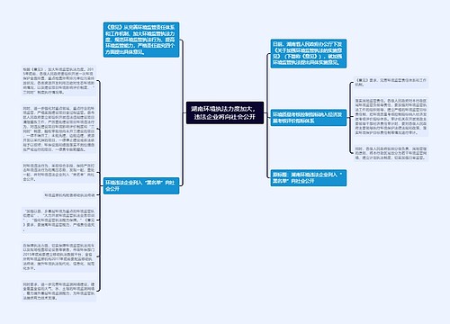 湖南环境执法力度加大，违法企业将向社会公开