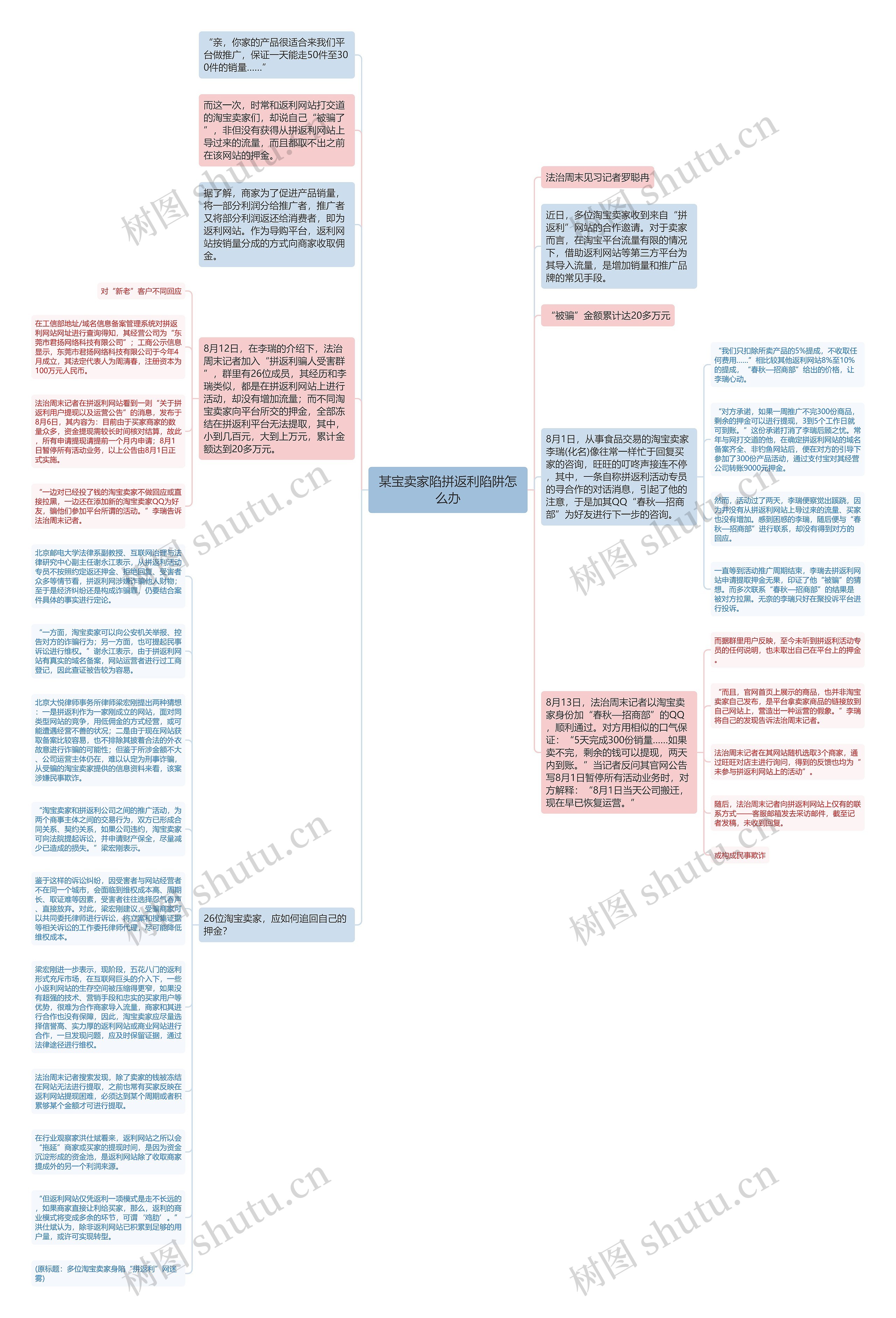 某宝卖家陷拼返利陷阱怎么办思维导图