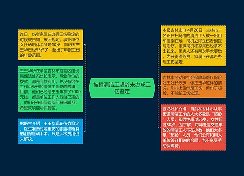 被撞清洁工超龄未办成工伤鉴定