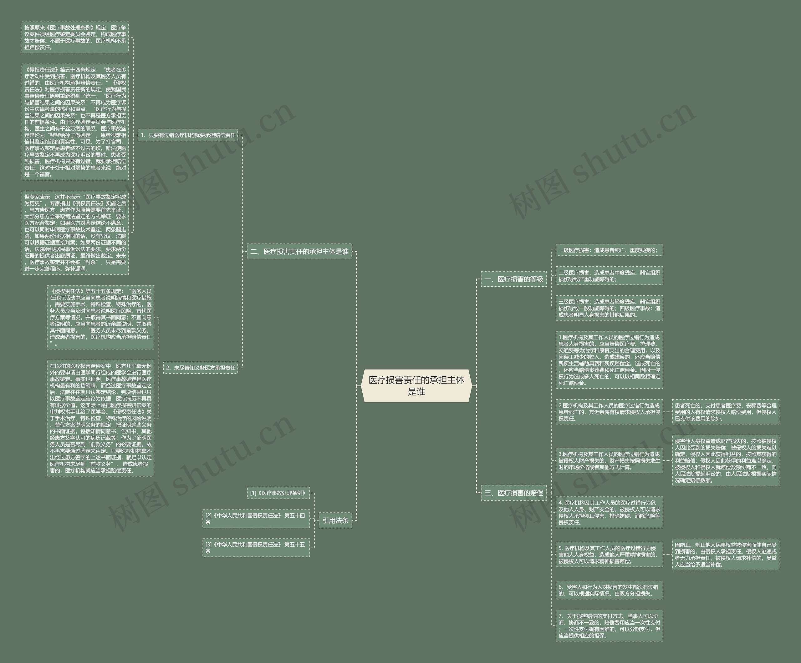 医疗损害责任的承担主体是谁思维导图