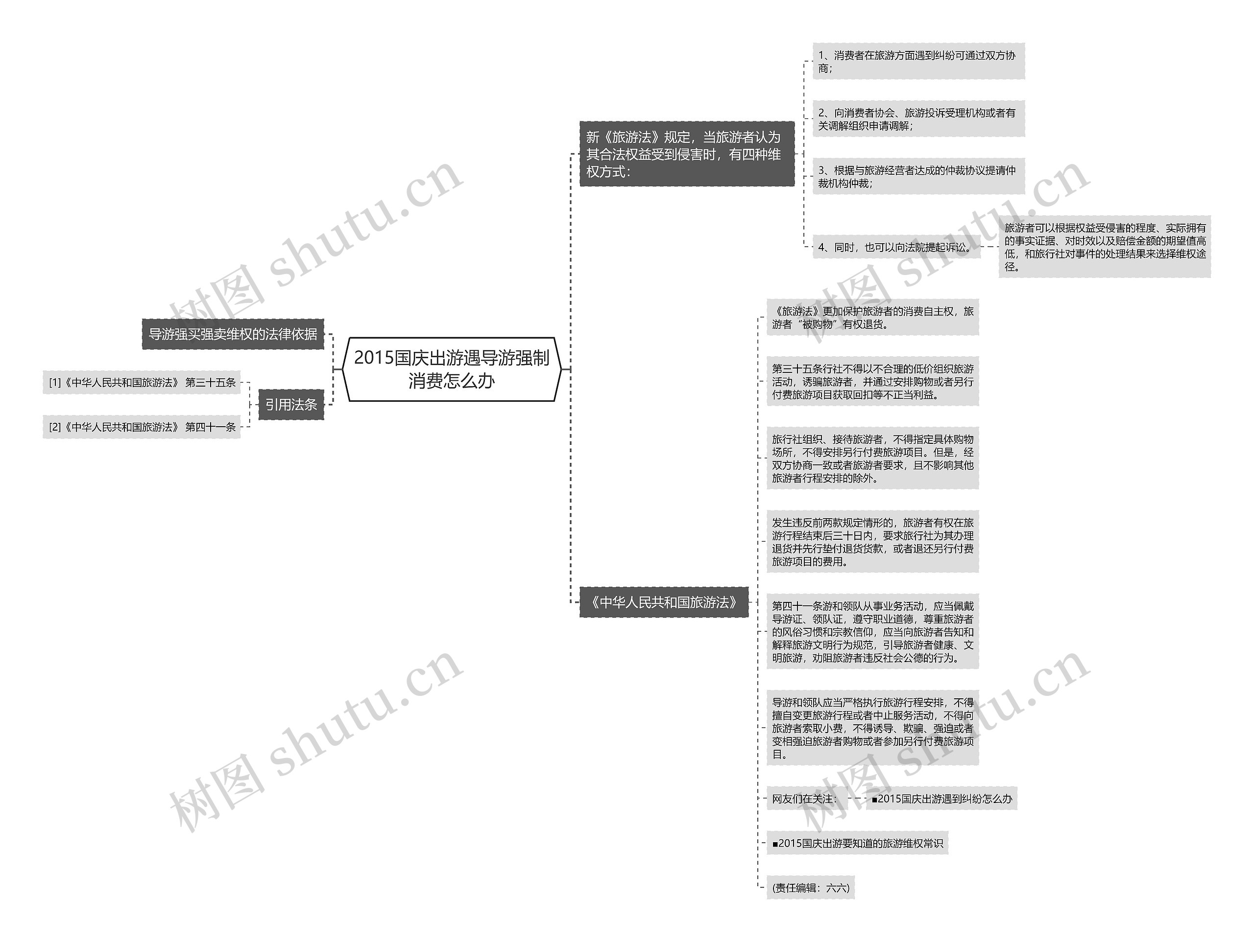 2015国庆出游遇导游强制消费怎么办思维导图