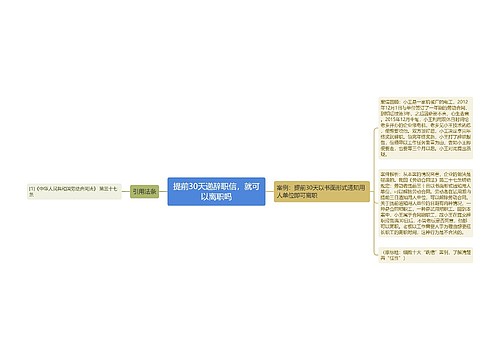 提前30天递辞职信，就可以离职吗