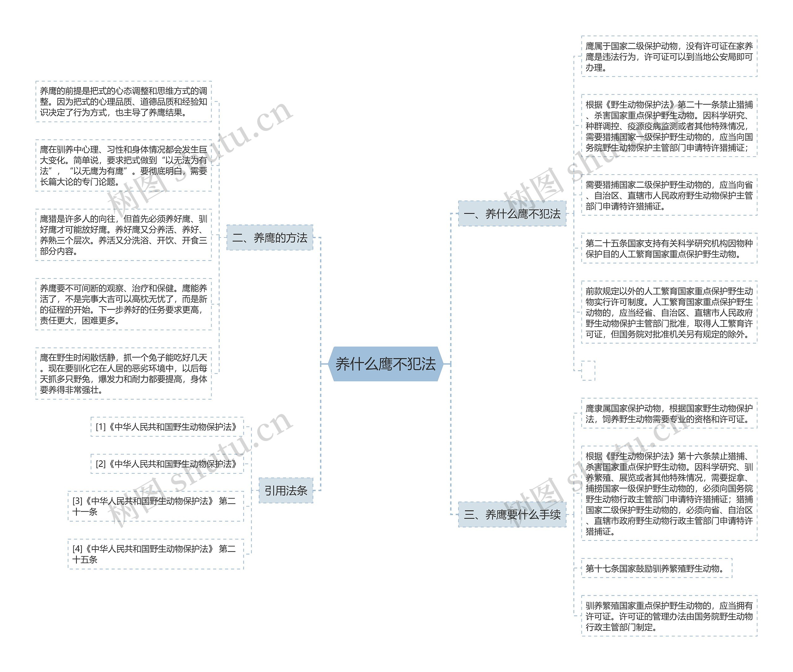 养什么鹰不犯法思维导图