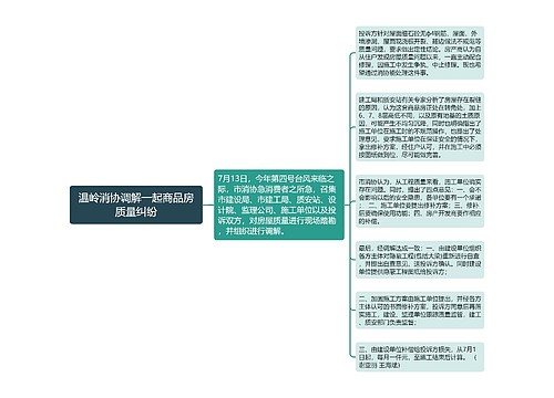 温岭消协调解一起商品房质量纠纷