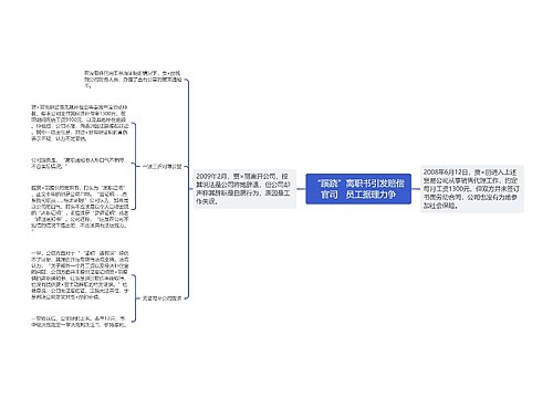 “蹊跷”离职书引发赔偿官司　员工据理力争