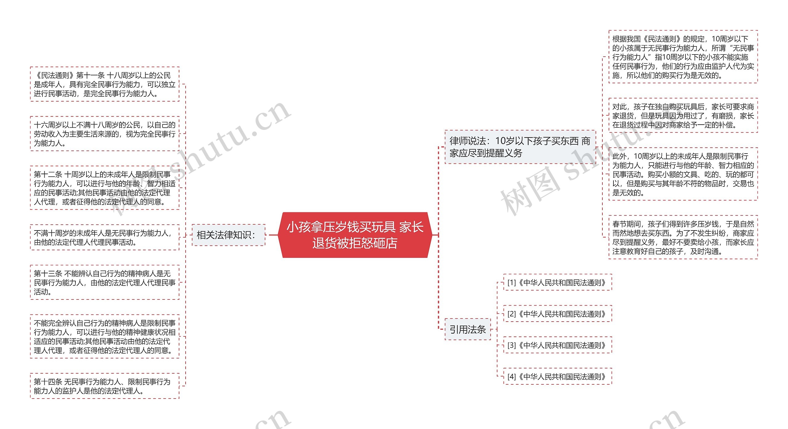 小孩拿压岁钱买玩具 家长退货被拒怒砸店思维导图