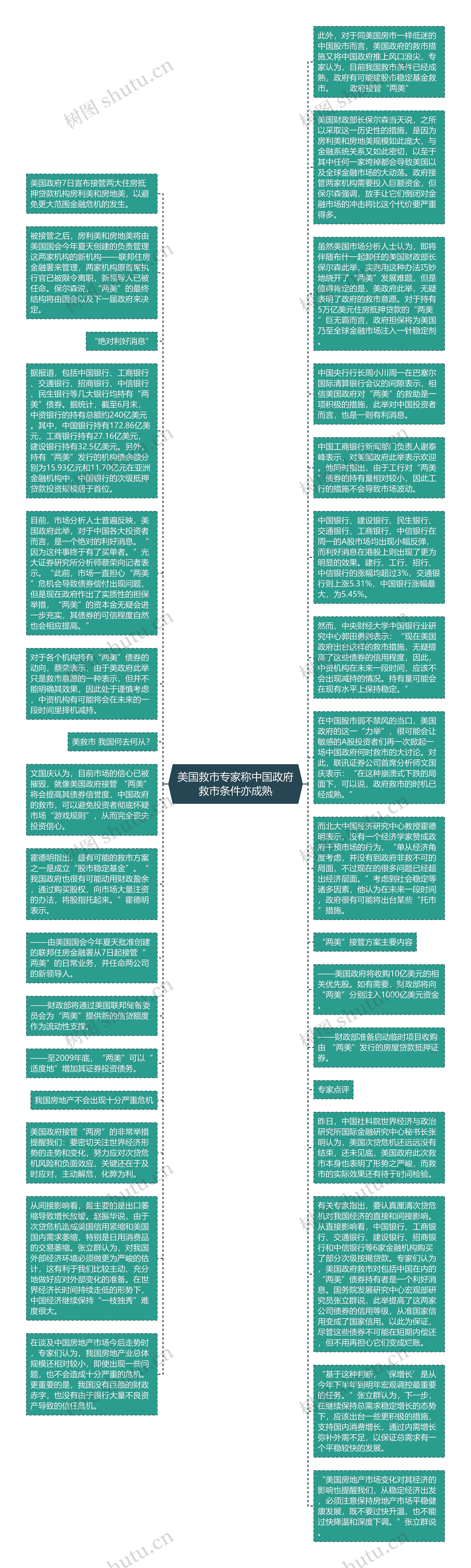 美国救市专家称中国政府救市条件亦成熟思维导图