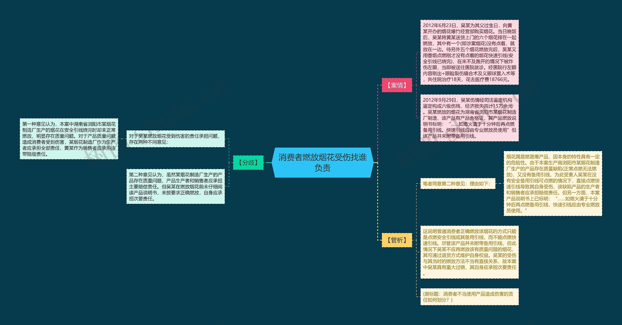 消费者燃放烟花受伤找谁负责思维导图