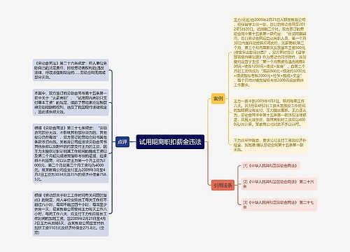 试用期离职扣薪金违法