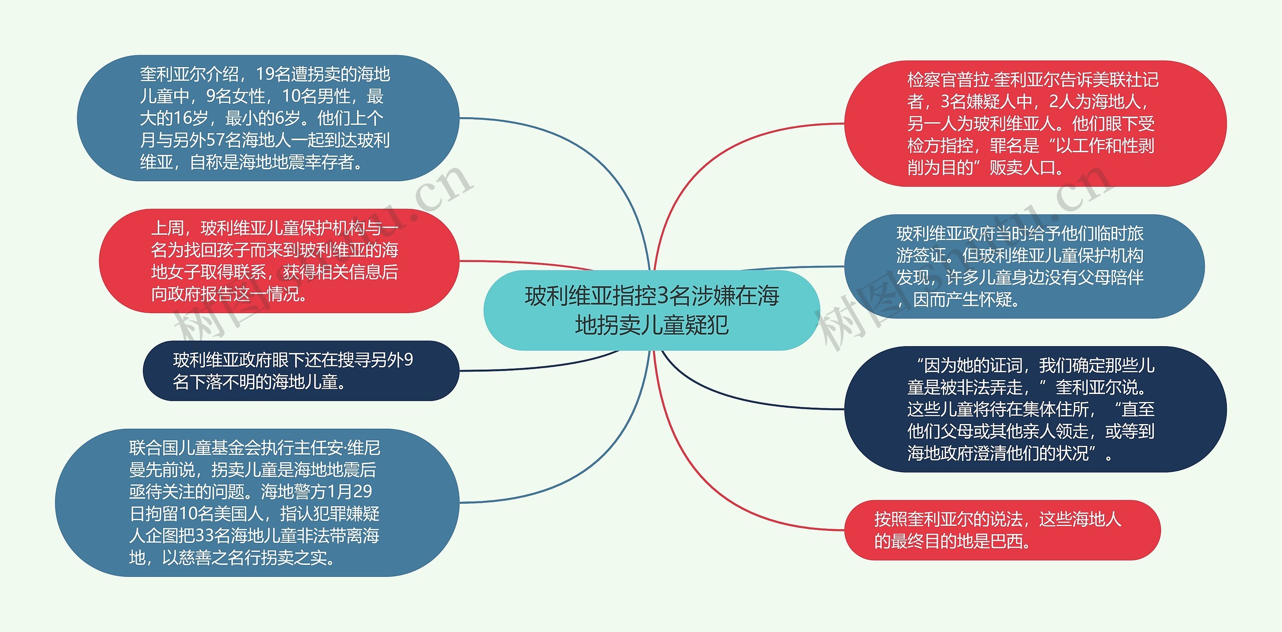 玻利维亚指控3名涉嫌在海地拐卖儿童疑犯思维导图