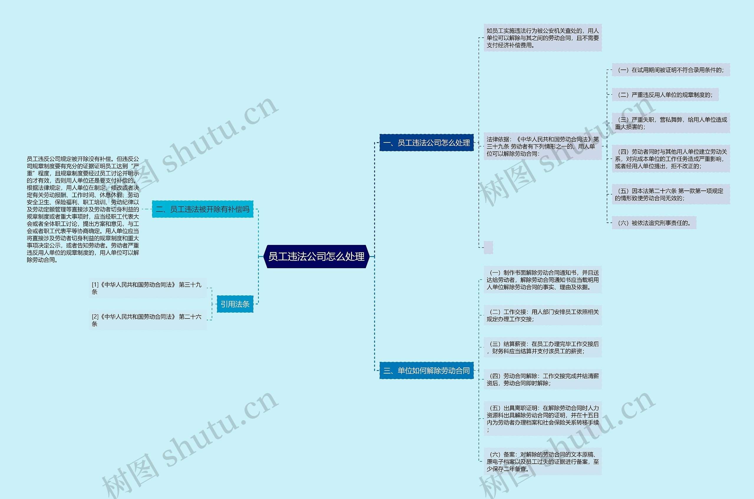 员工违法公司怎么处理思维导图