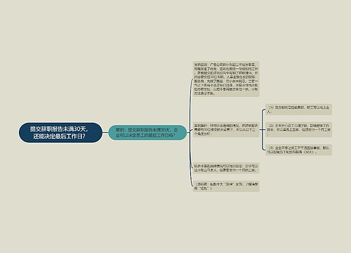 提交辞职报告未满30天，还能决定最后工作日？