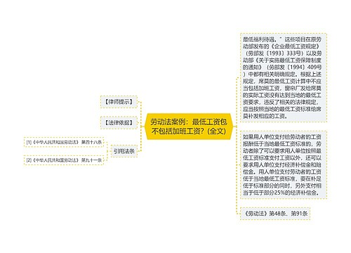 劳动法案例：最低工资包不包括加班工资？(全文)