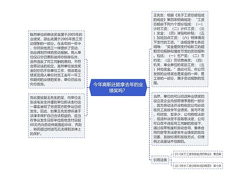 今年离职还能拿去年的业绩奖吗？