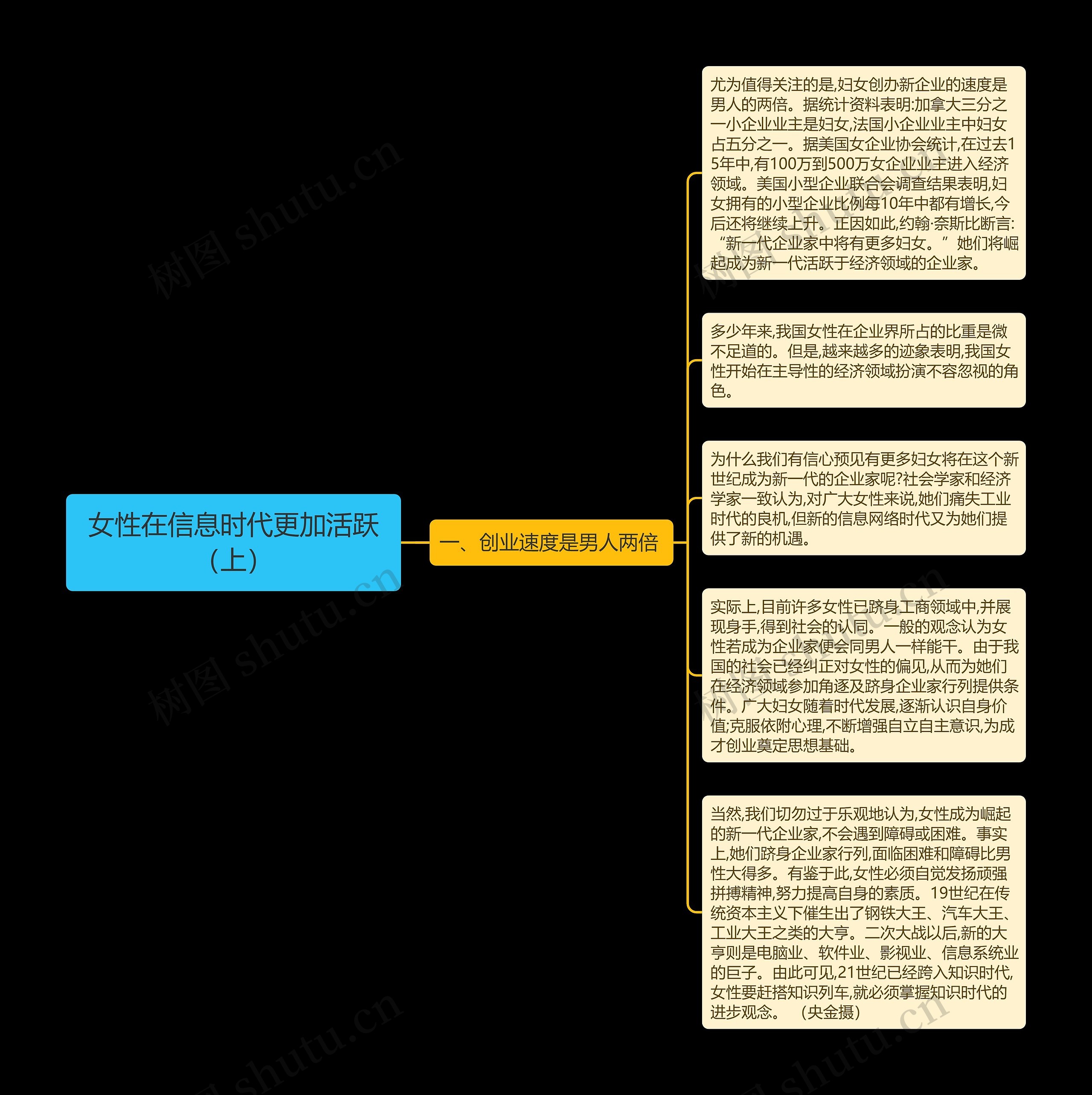 女性在信息时代更加活跃（上）思维导图