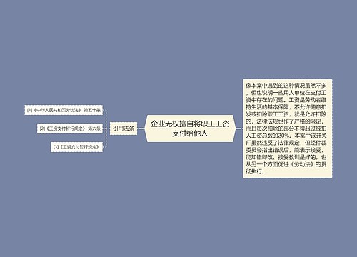 企业无权擅自将职工工资支付给他人