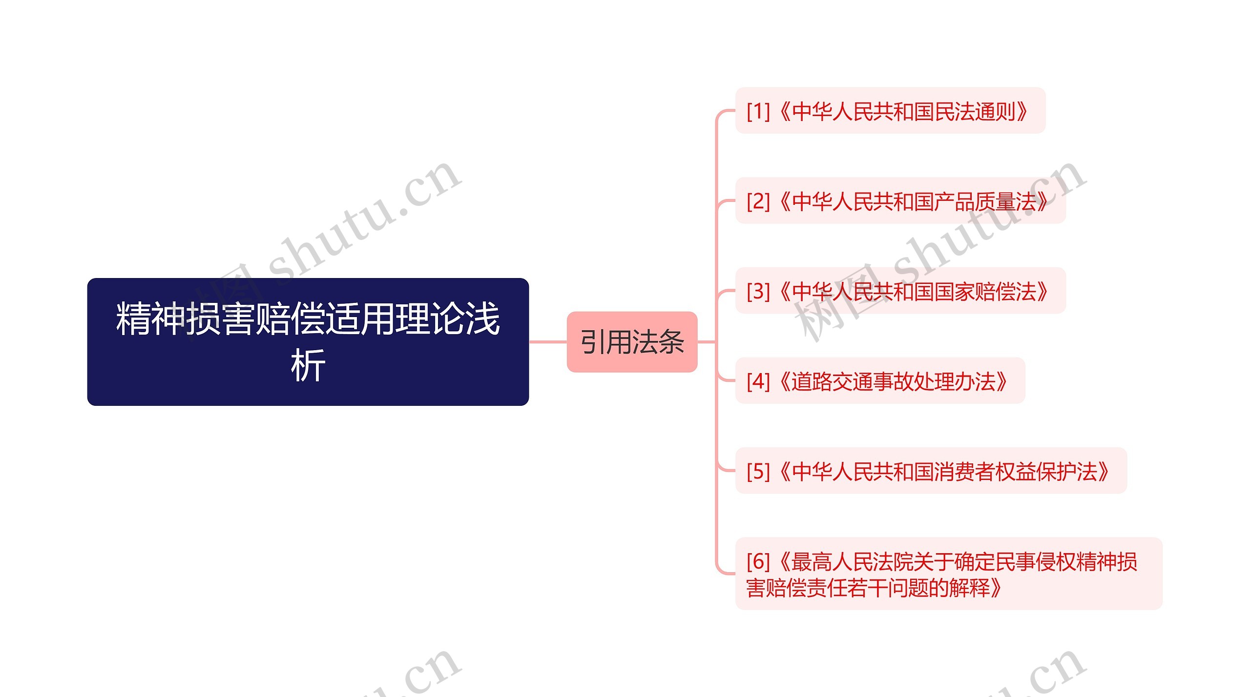 精神损害赔偿适用理论浅析思维导图