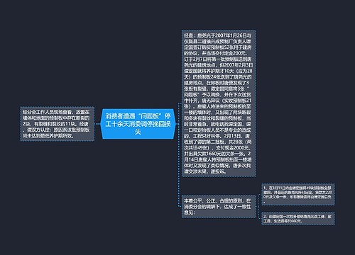 消费者遭遇“问题板”停工十余天消委调停挽回损失