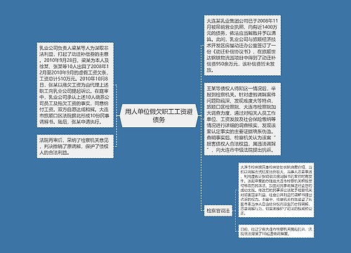 用人单位假欠职工工资避债务