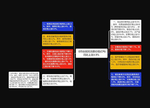  8月份居民消费价格(CPI)同比上涨4.9% 
